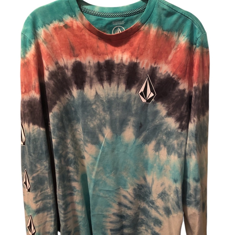Volcom Tie Dye Long Sleeve Logo T-Shirt